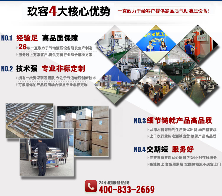 玖容氣液增壓缸品牌優勢